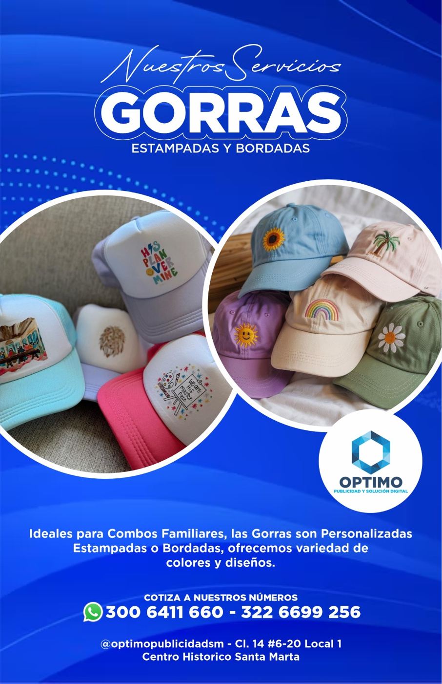 Gorras Estampadas y Bordadas